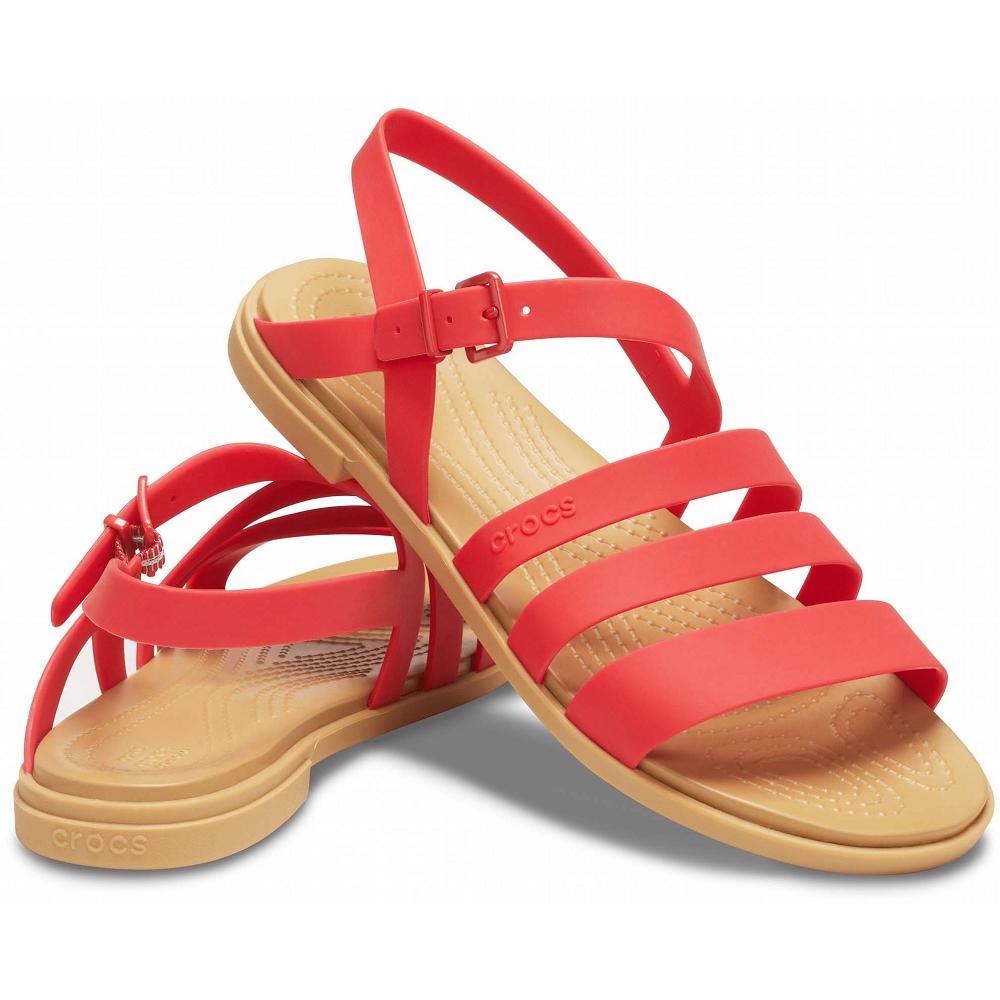Red Women's Crocs Tulum Sandals | NZ 0488ZUTG